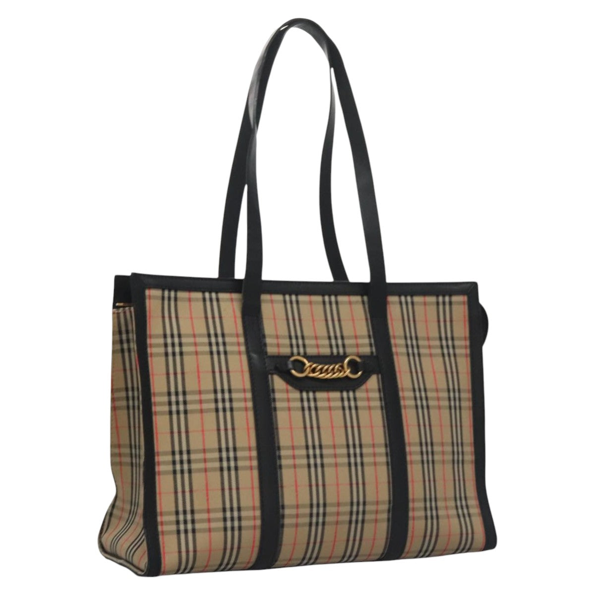 Burberry Nova Check Beige Canvas Tote Bag (Pre-Owned)