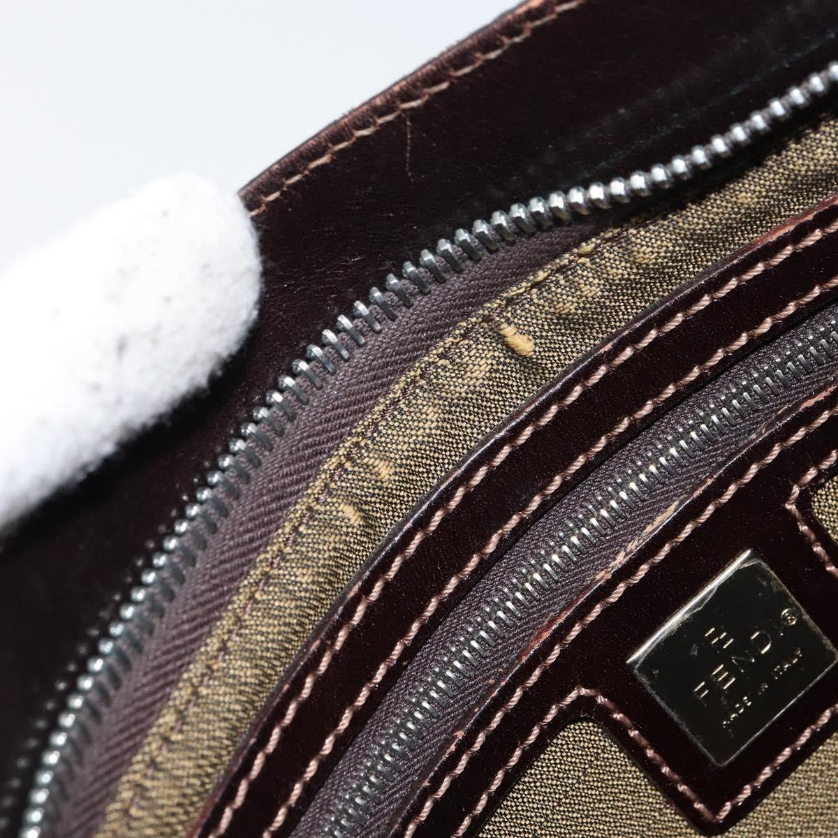 Fendi Vintage Shoulderbag Canvas Brown Canvas Shoulder Bag Bag (Pre-Owned)