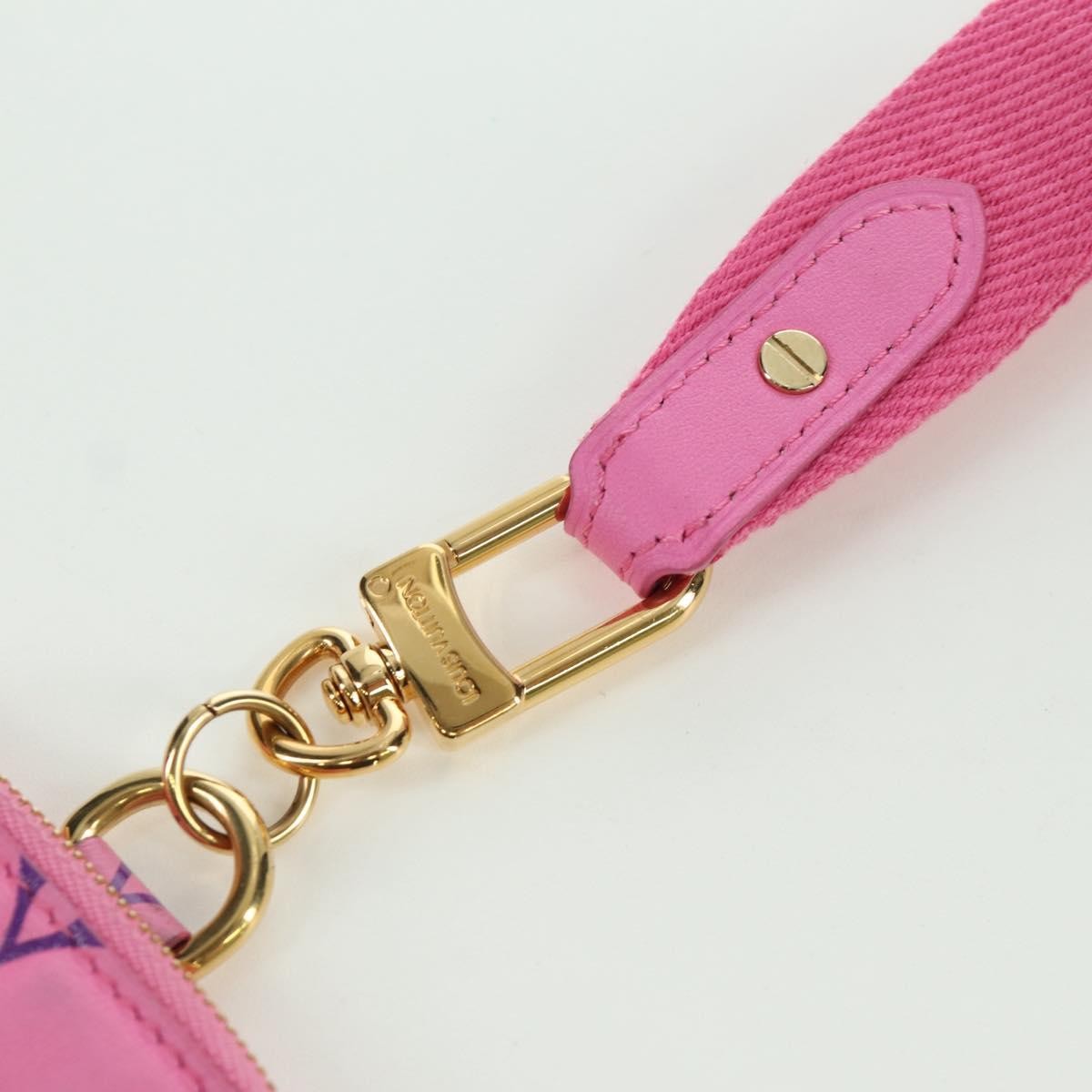 Louis Vuitton Lanyard Multipochette Coin Case Monogram Empreinte Pink Canvas Wallets Accessory (Pre-Owned)