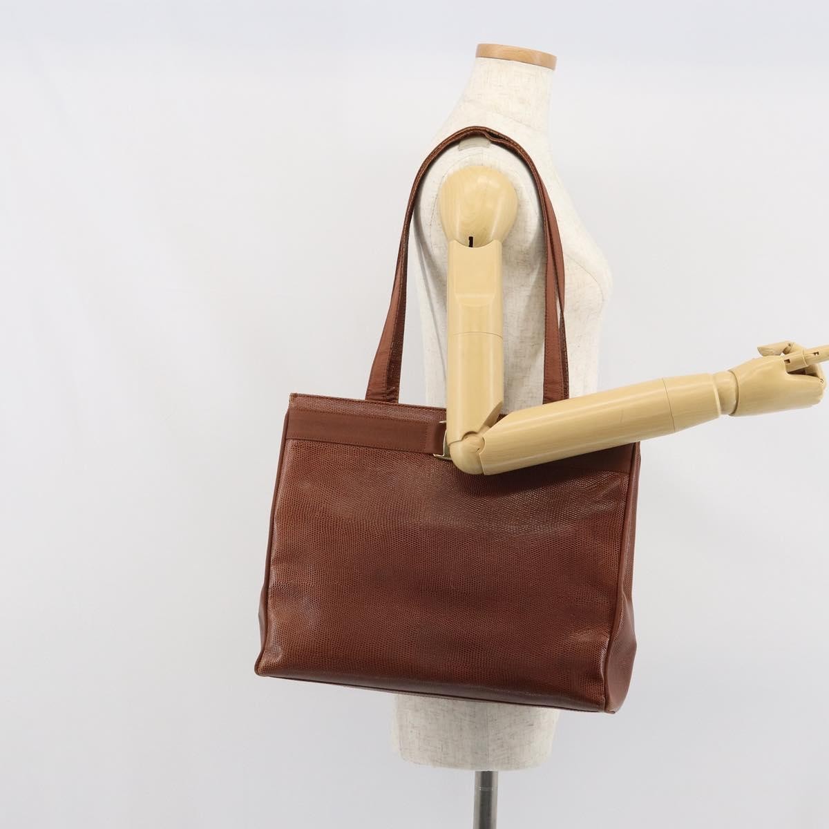 Salvatore Ferragamo Vala Tote Leather Brown Leather Tote Bag Bag (Pre-Owned)