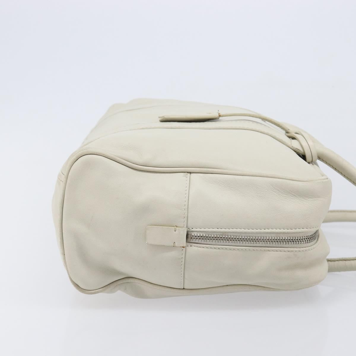 Prada Tote Leather White Leather Tote Bag Bag (Pre-Owned)