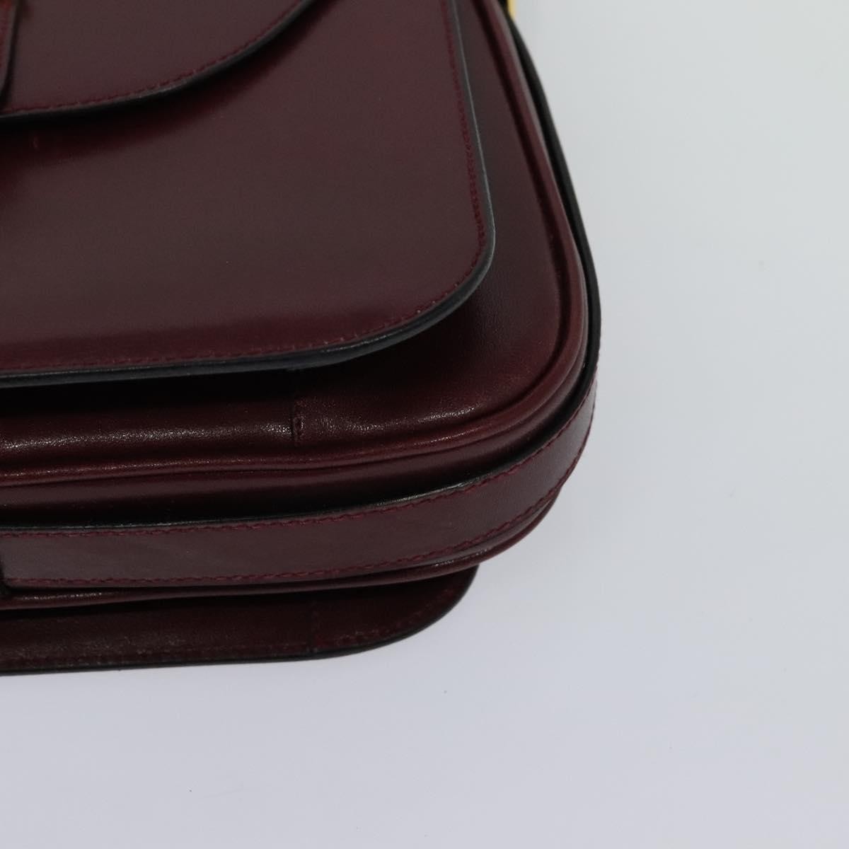 Bally Vintage Leather Burgundy Leather Shoulder Bag Bag (Pre-Owned)
