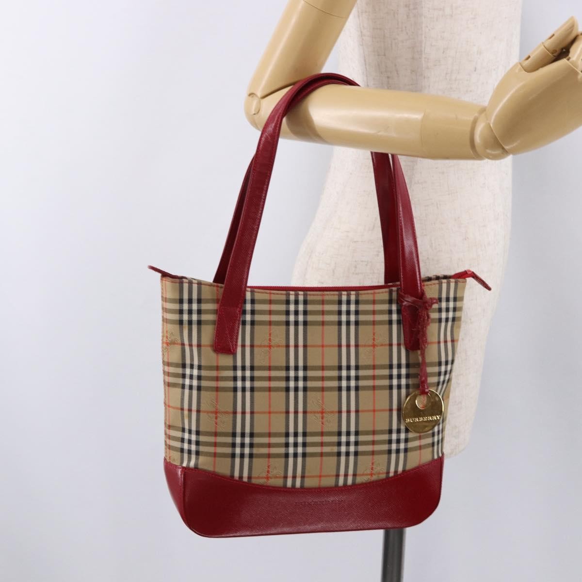 Burberry Nova Check Nova Check Canvas And Leather Beige Canvas Handbag (Pre-Owned)