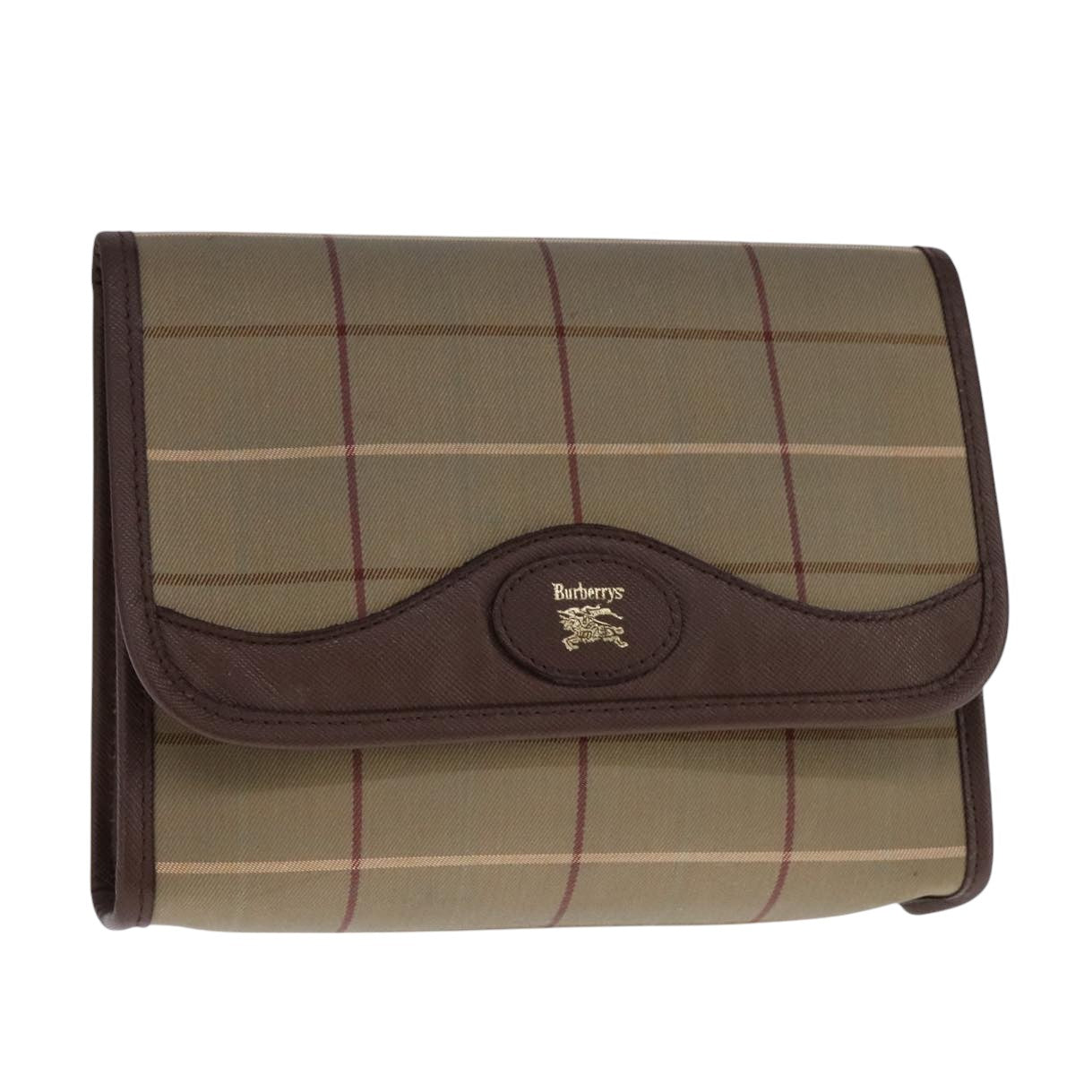 Burberry Nova Check Beige Canvas Clutch Bag (Pre-Owned)
