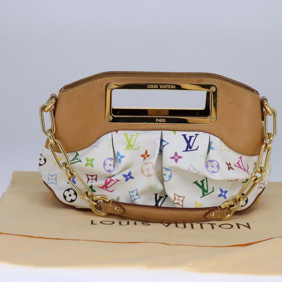 Louis Vuitton Judy White Canvas Shoulder Bag (Pre-Owned)