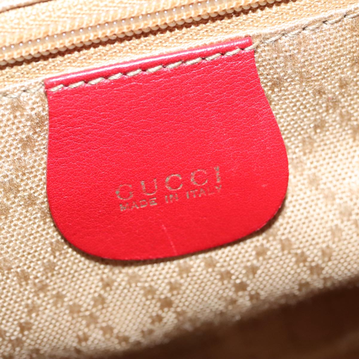 Gucci Bamboo Red Leather Backpack Bag (Pre-Owned)