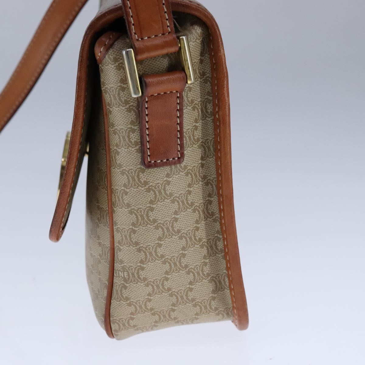 Céline Macadam Beige Canvas Shoulder Bag (Pre-Owned)