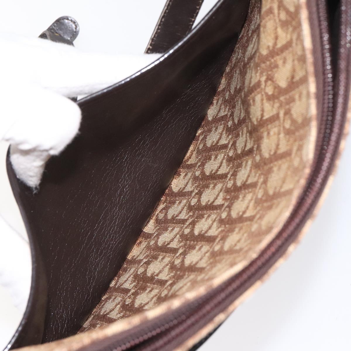 Dior Trotter Brown Canvas Shoulder Bag (Pre-Owned)