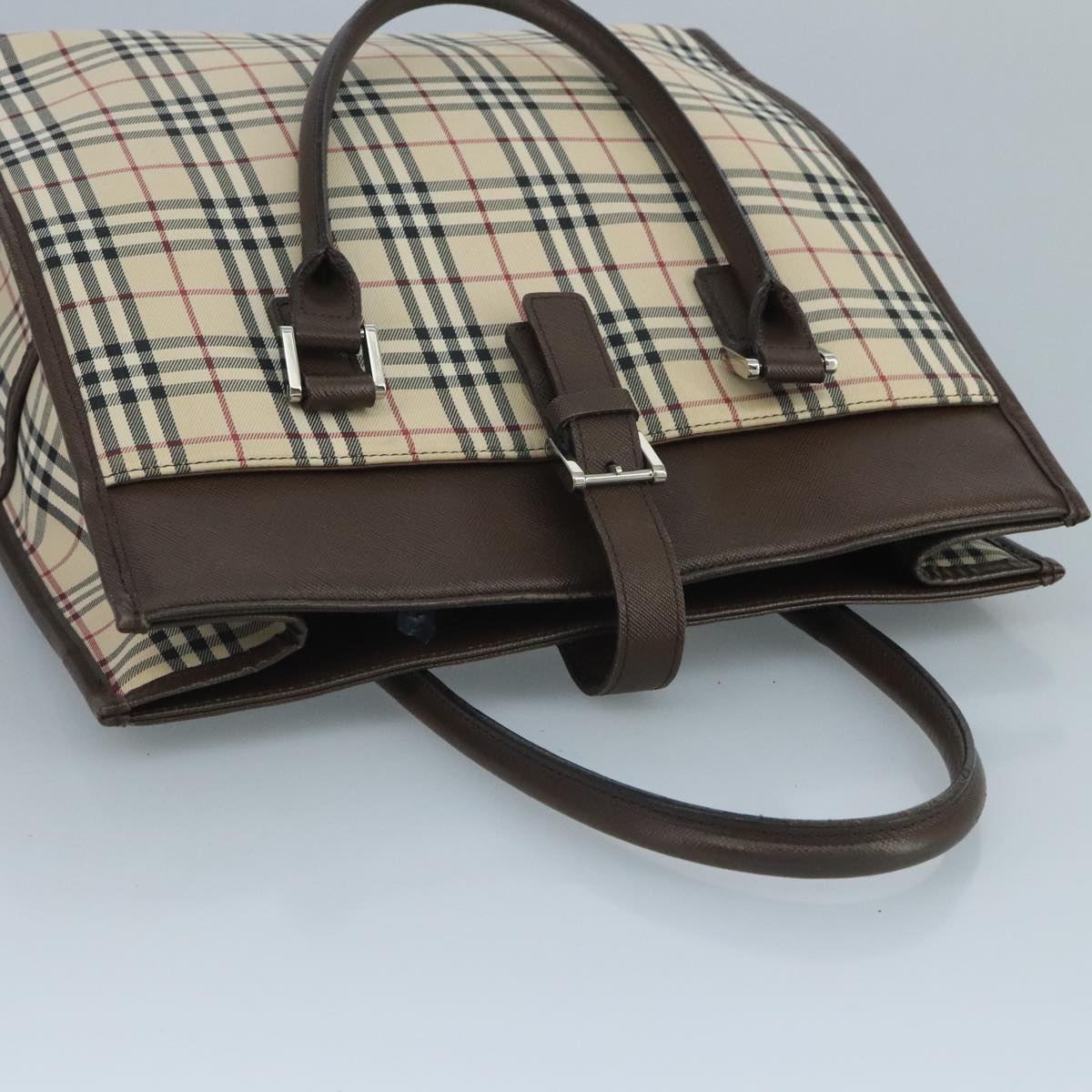 Burberry Nova Check Beige Canvas Tote Bag (Pre-Owned)