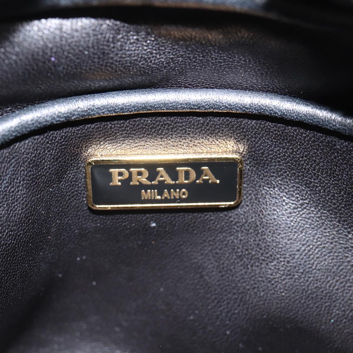 Prada Ribbon Black Leather Shoulder Bag (Pre-Owned)