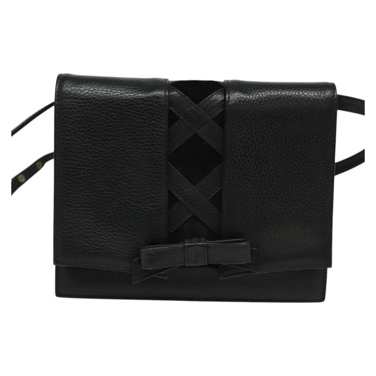 Valentino Garavani Black Leather Shoulder Bag (Pre-Owned)