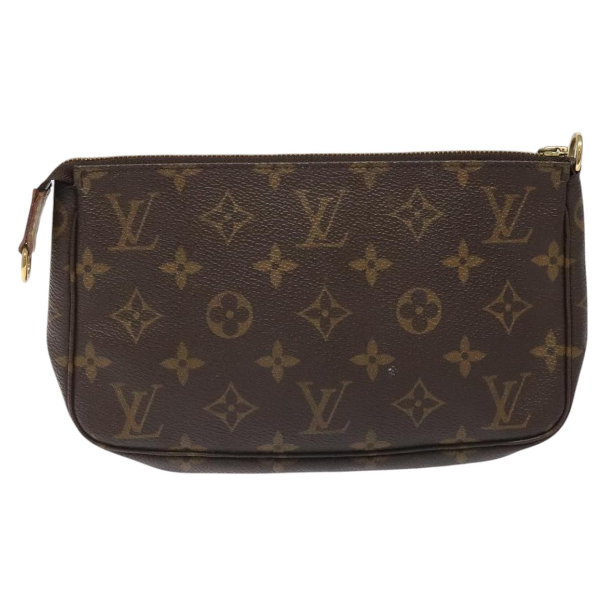 Louis Vuitton Pochette Accessoire Brown Canvas Clutch Bag (Pre-Owned)