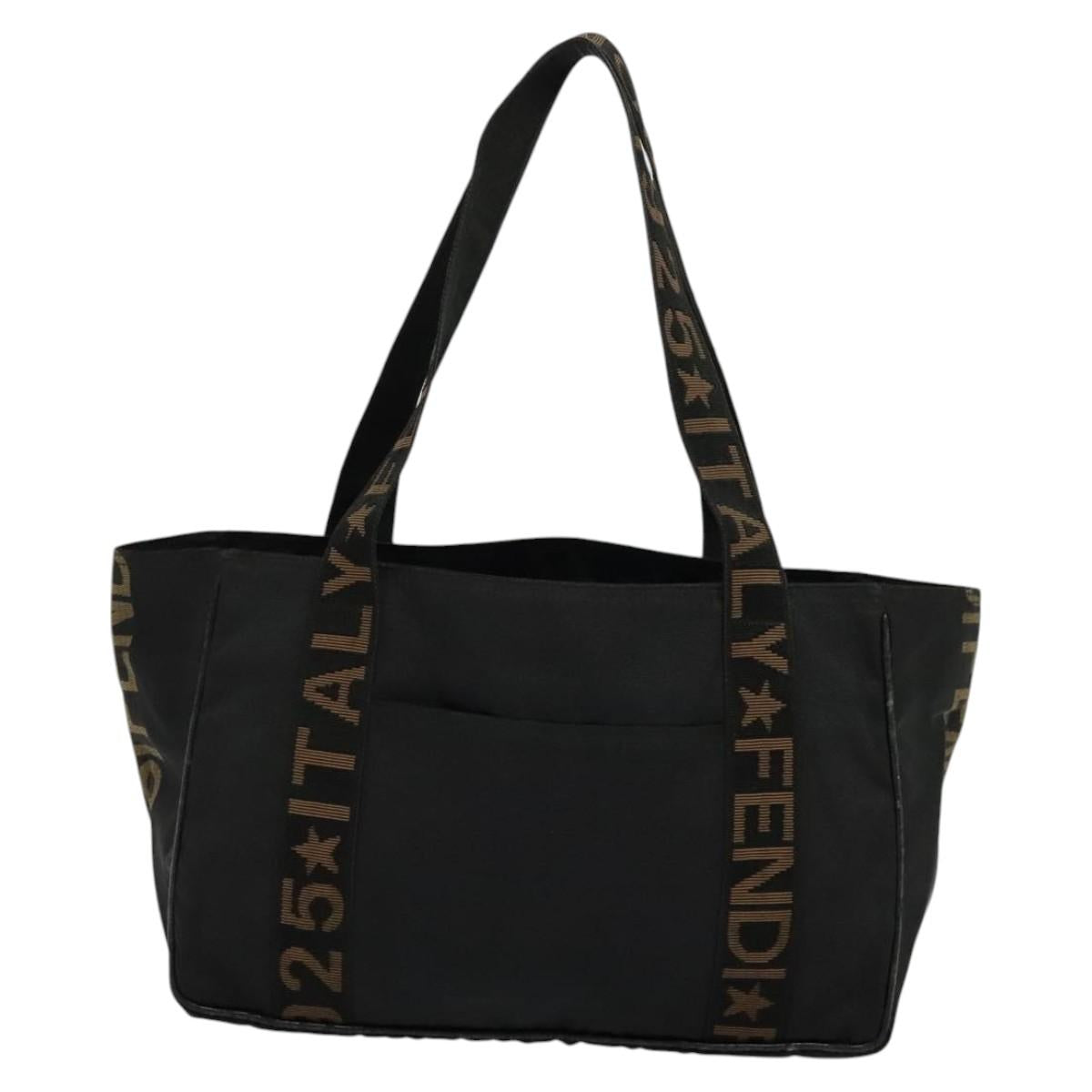 Fendi Roma Black Canvas Tote Bag (Pre-Owned)