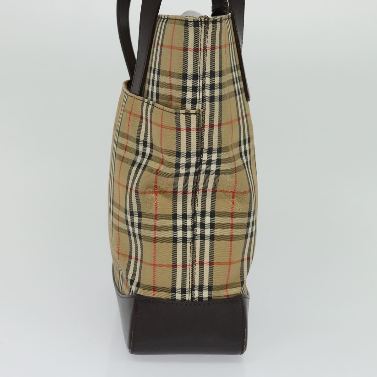 Burberry Nova Check Beige Canvas Shoulder Bag (Pre-Owned)