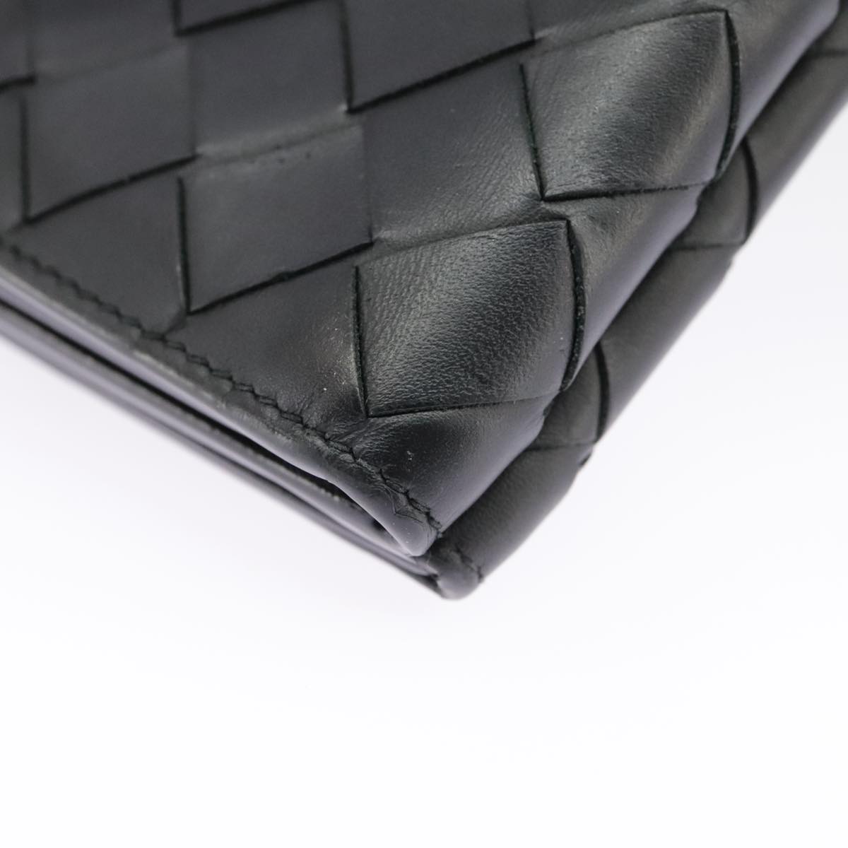 Bottega Veneta Intrecciato Black Leather Wallet (Pre-Owned)