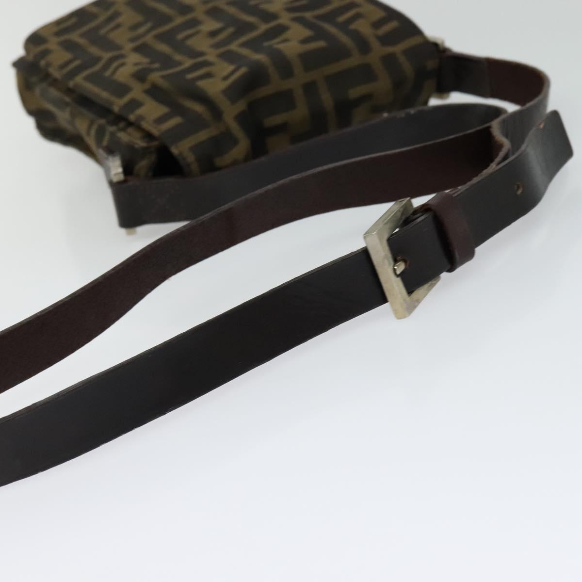 Fendi Zucca Brown Canvas Shoulder Bag (Pre-Owned)