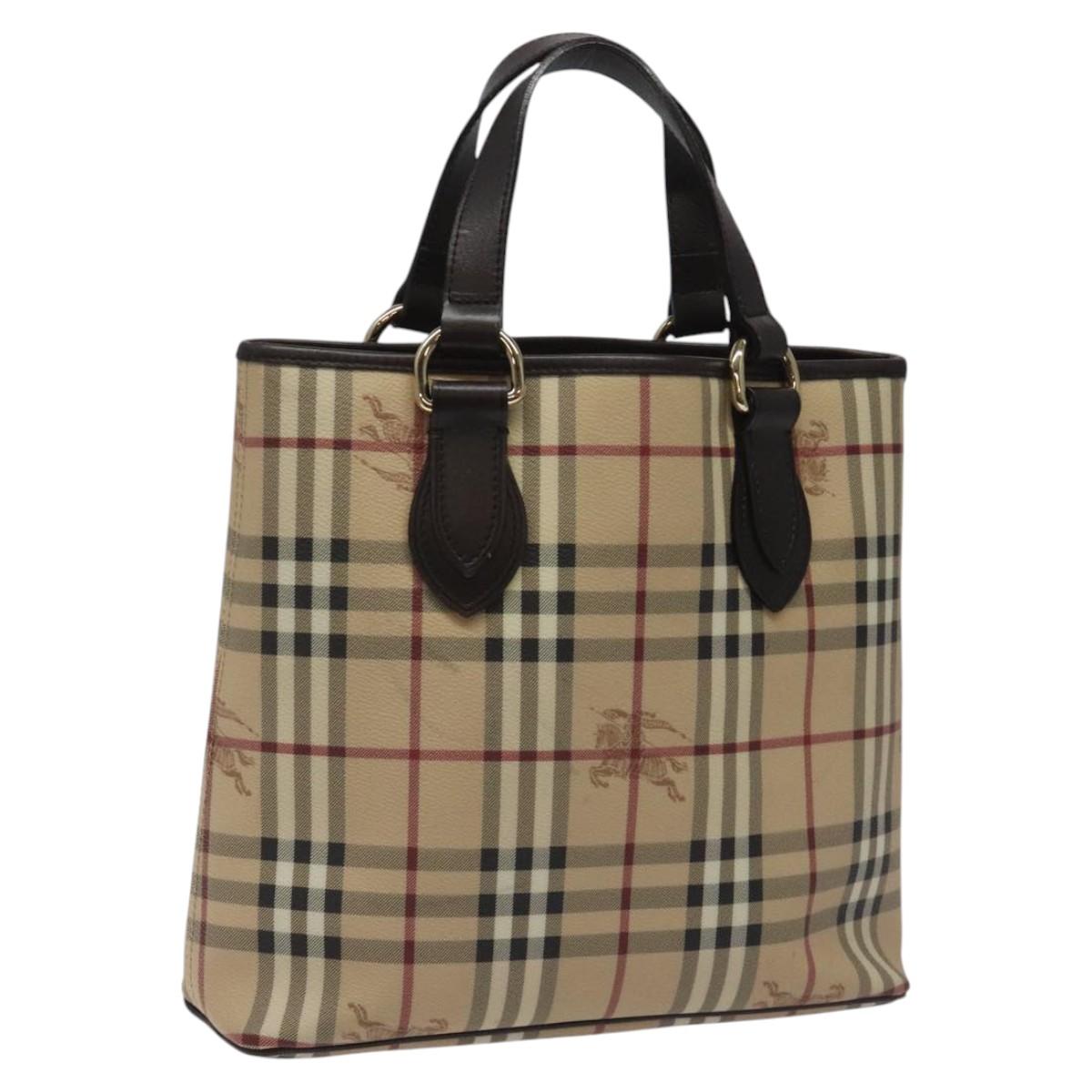 Burberry Nova Check Beige Canvas Tote Bag (Pre-Owned)