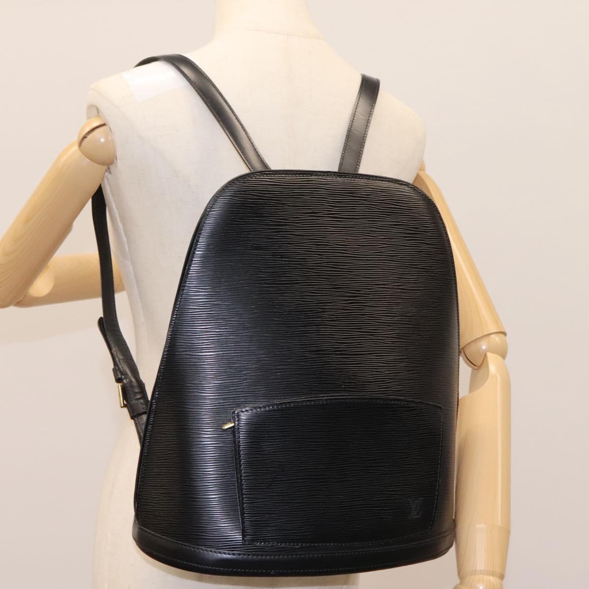 Louis Vuitton Gobelins Black Leather Backpack Bag (Pre-Owned)