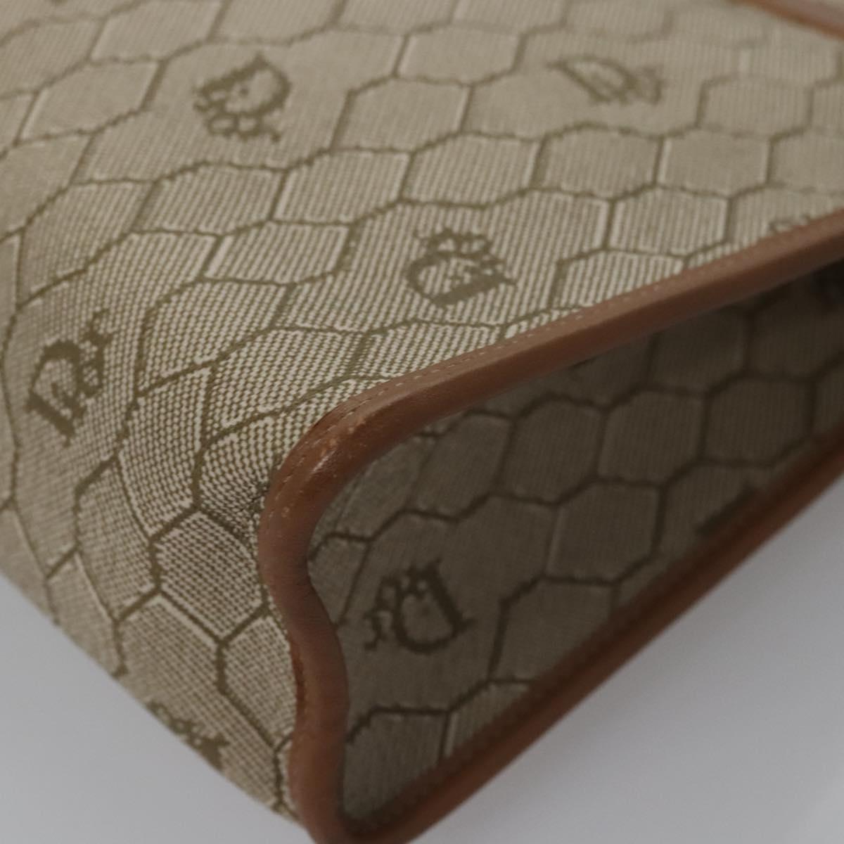 Dior Honeycomb Beige Canvas Clutch Bag (Pre-Owned)