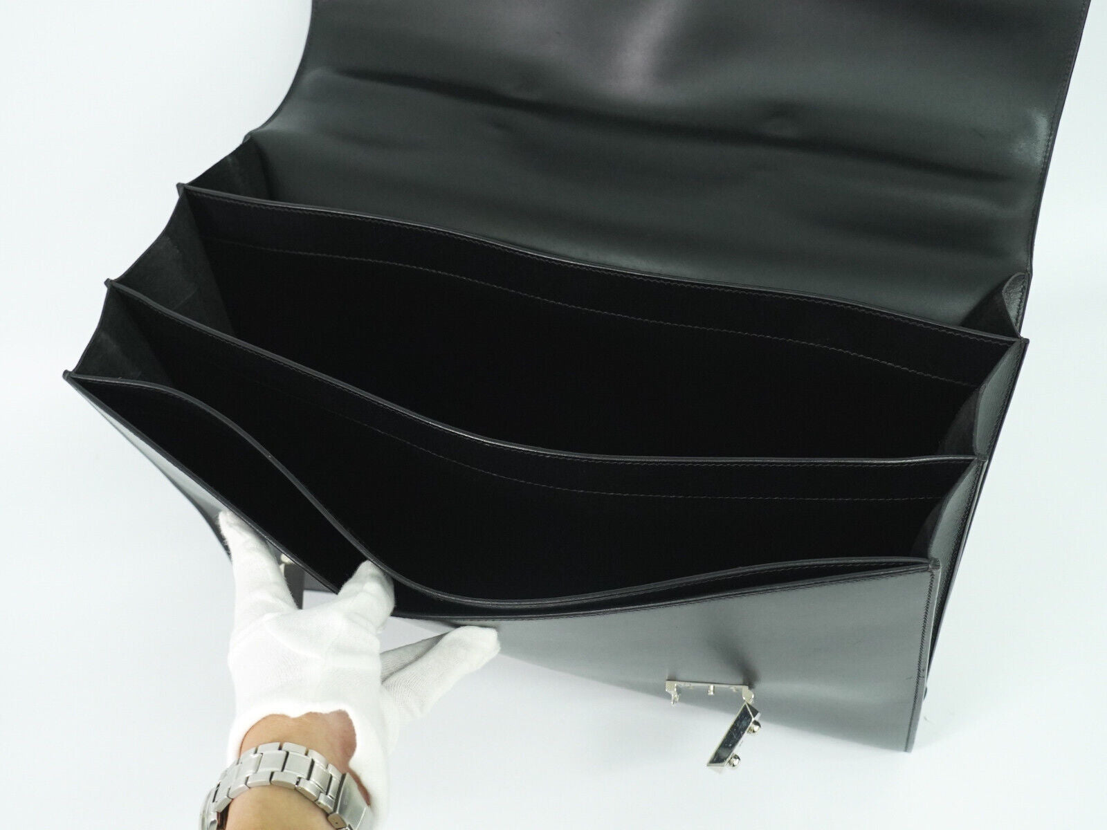 Hermès Sac À Dépêches Black Leather Briefcase Bag (Pre-Owned)