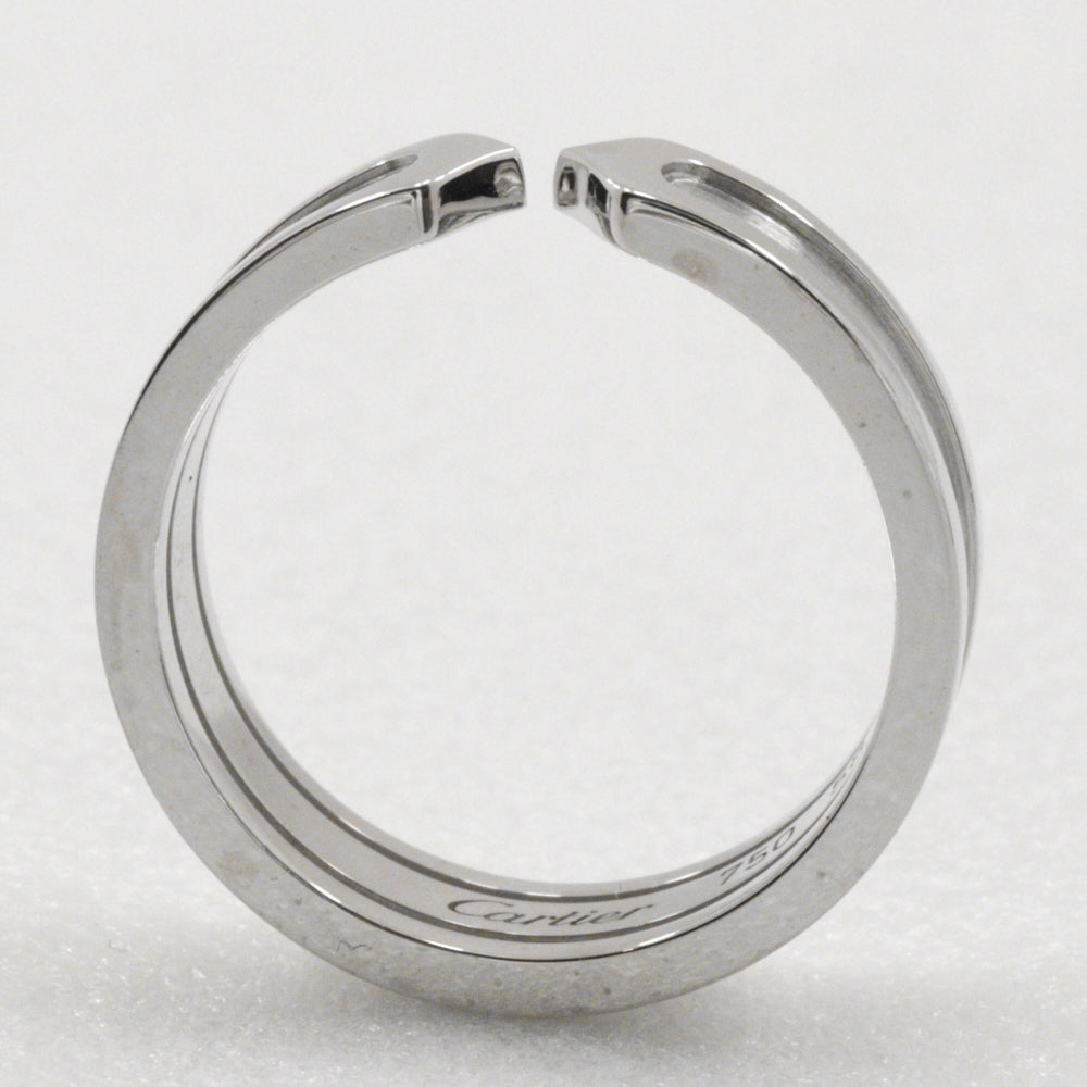 Cartier 2C C2 Silver White Gold Ring Jewelry (Pre-Owned)