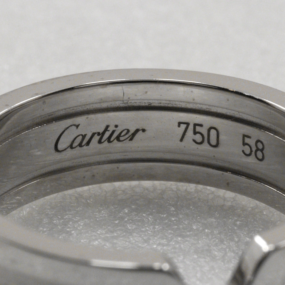 Cartier 2C C2 Silver White Gold Ring Jewelry (Pre-Owned)