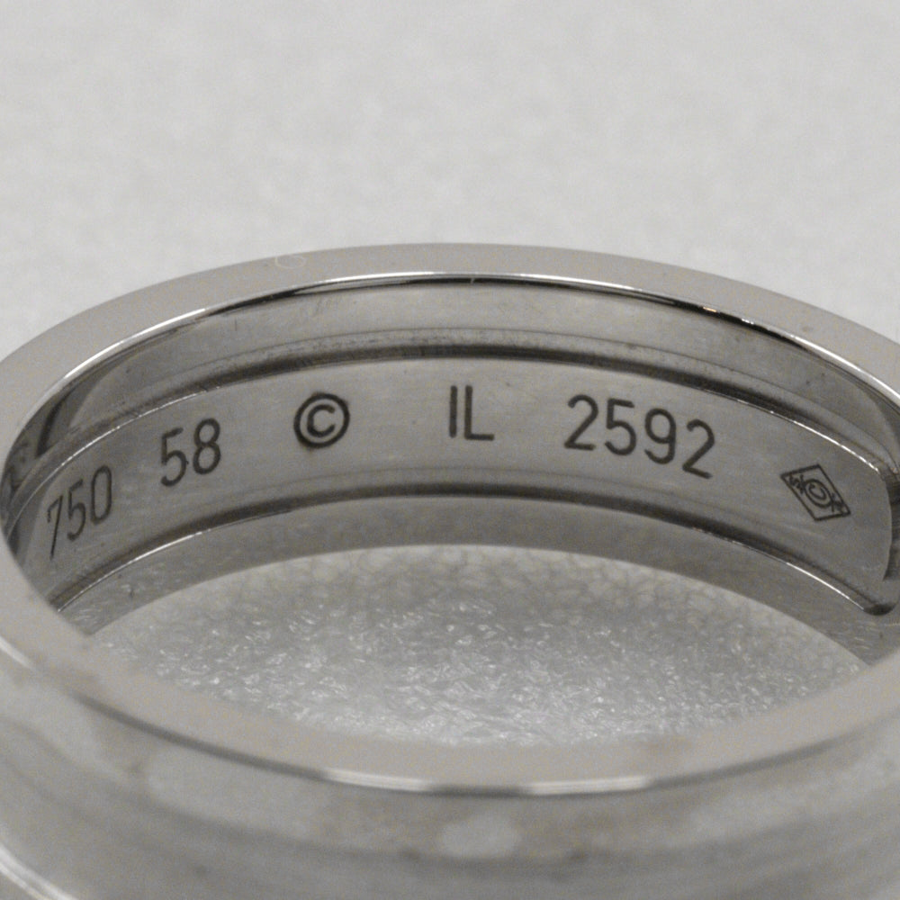 Cartier 2C C2 Silver White Gold Ring Jewelry (Pre-Owned)