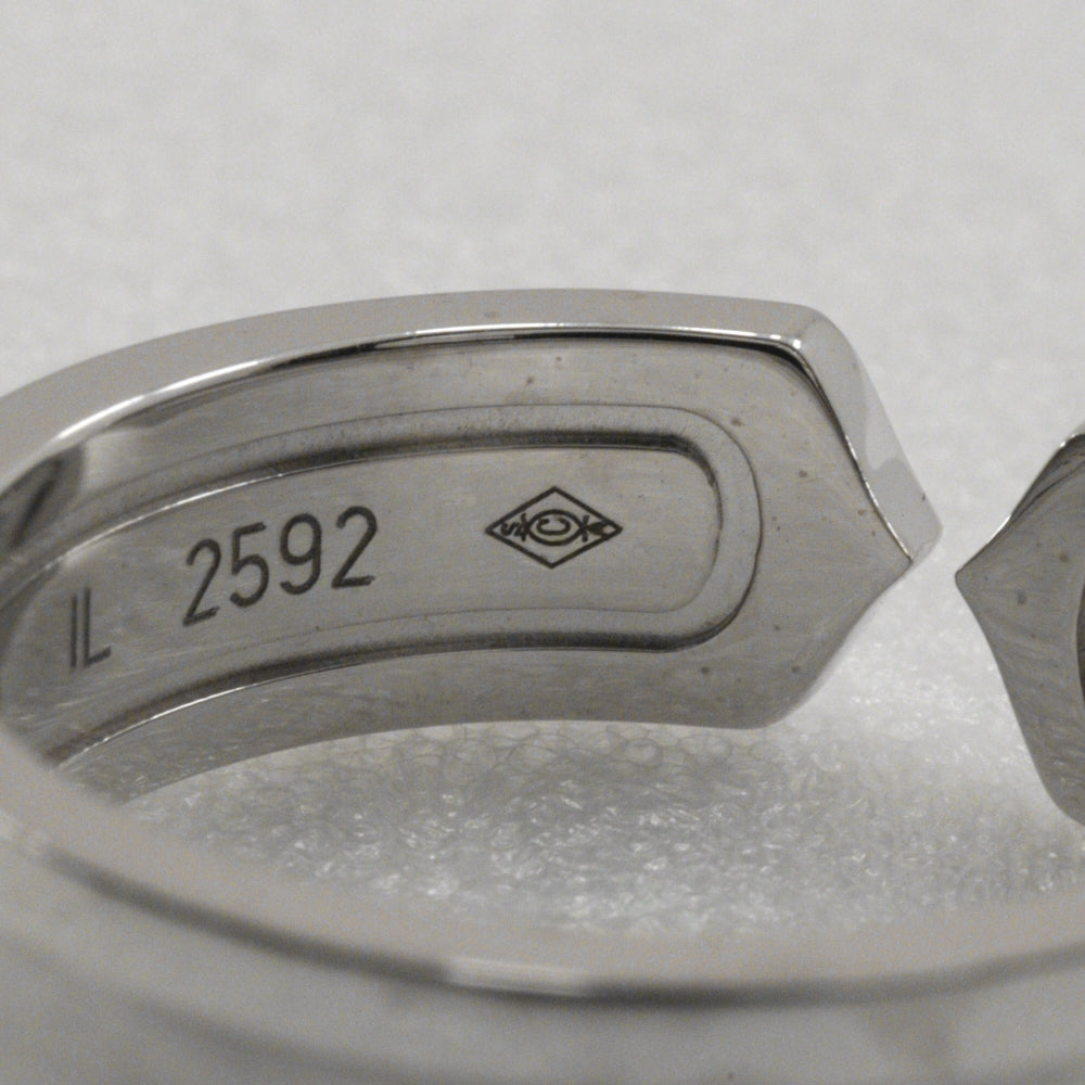 Cartier 2C C2 Silver White Gold Ring Jewelry (Pre-Owned)