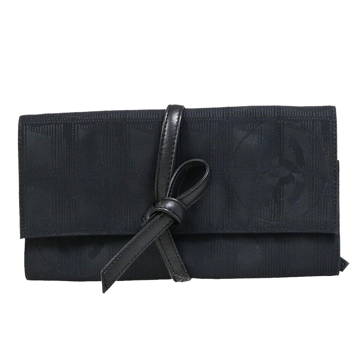 Chanel Travel Line Black Canvas Clutch Bag (Pre-Owned)