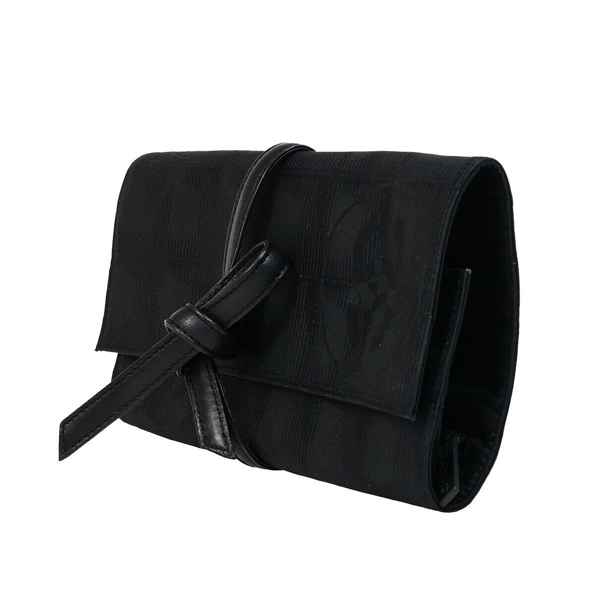 Chanel Travel Line Black Canvas Clutch Bag (Pre-Owned)