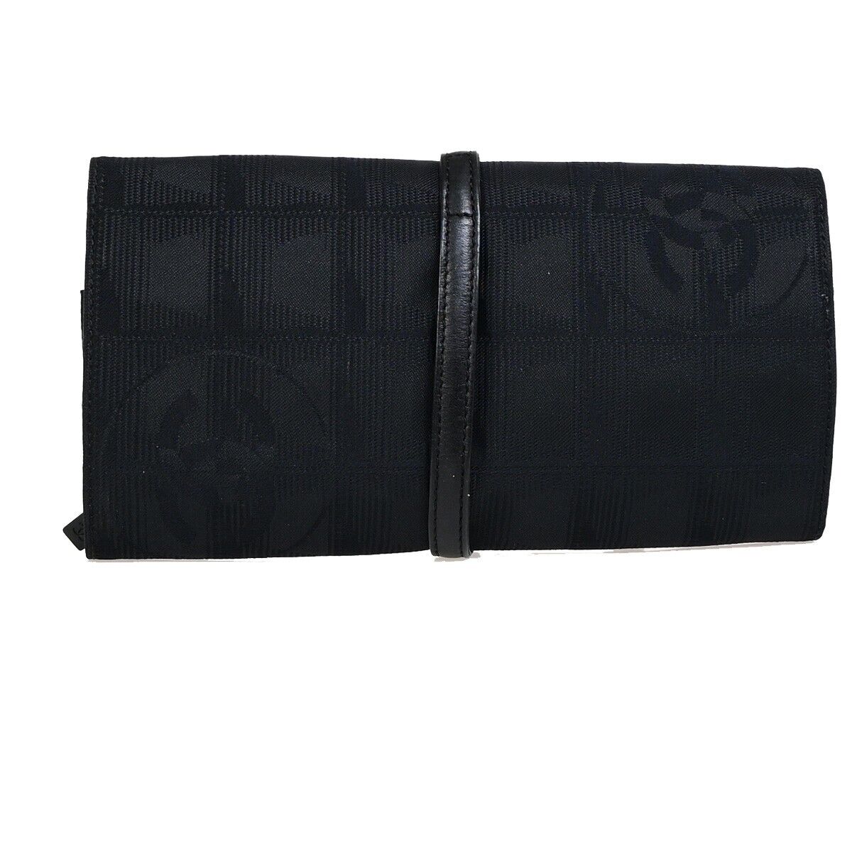 Chanel Travel Line Black Canvas Clutch Bag (Pre-Owned)