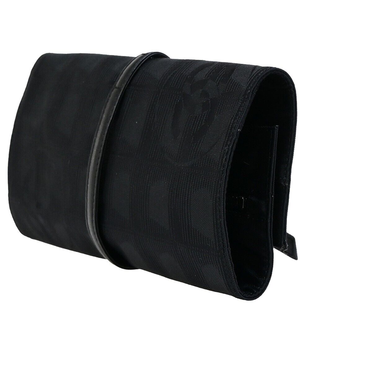 Chanel Travel Line Black Canvas Clutch Bag (Pre-Owned)