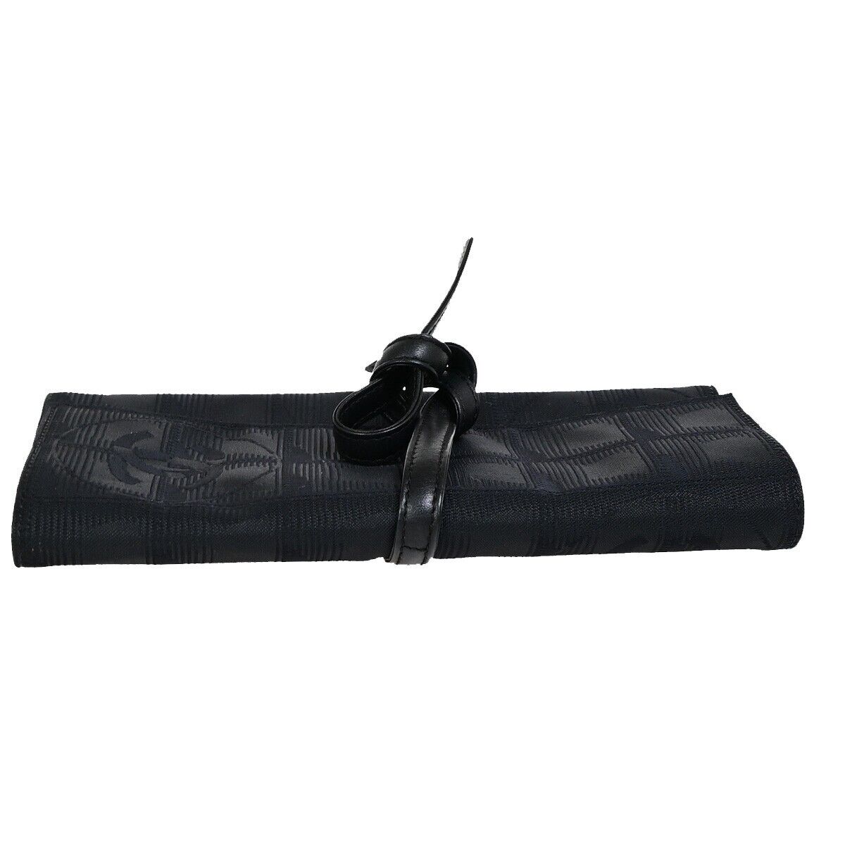 Chanel Travel Line Black Canvas Clutch Bag (Pre-Owned)