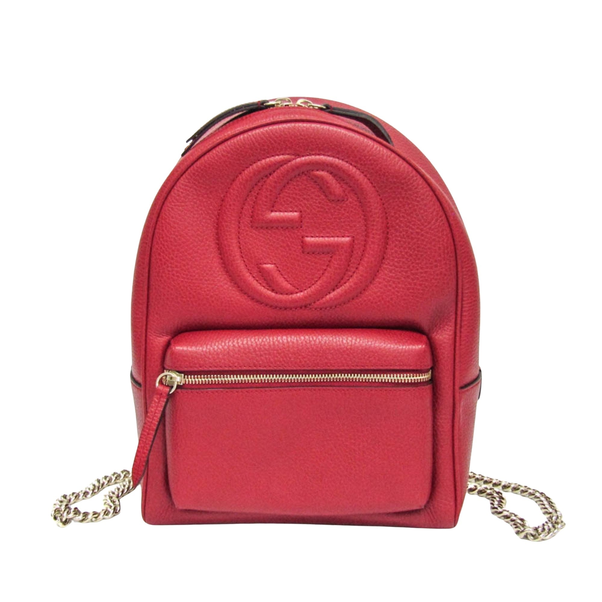Gucci Soho Red Leather Backpack Bag (Pre-Owned)