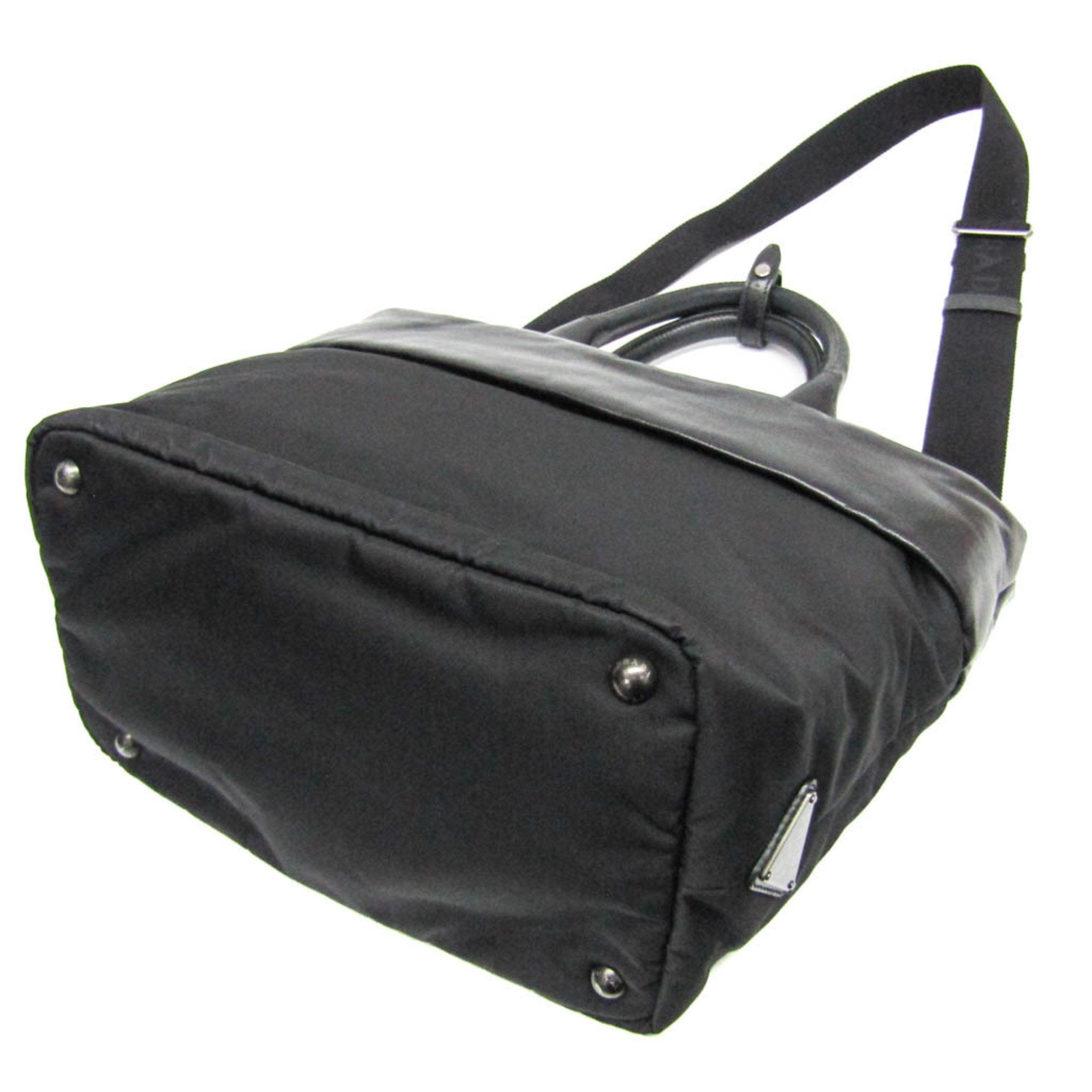 Prada Tessuto Black Canvas Handbag (Pre-Owned)