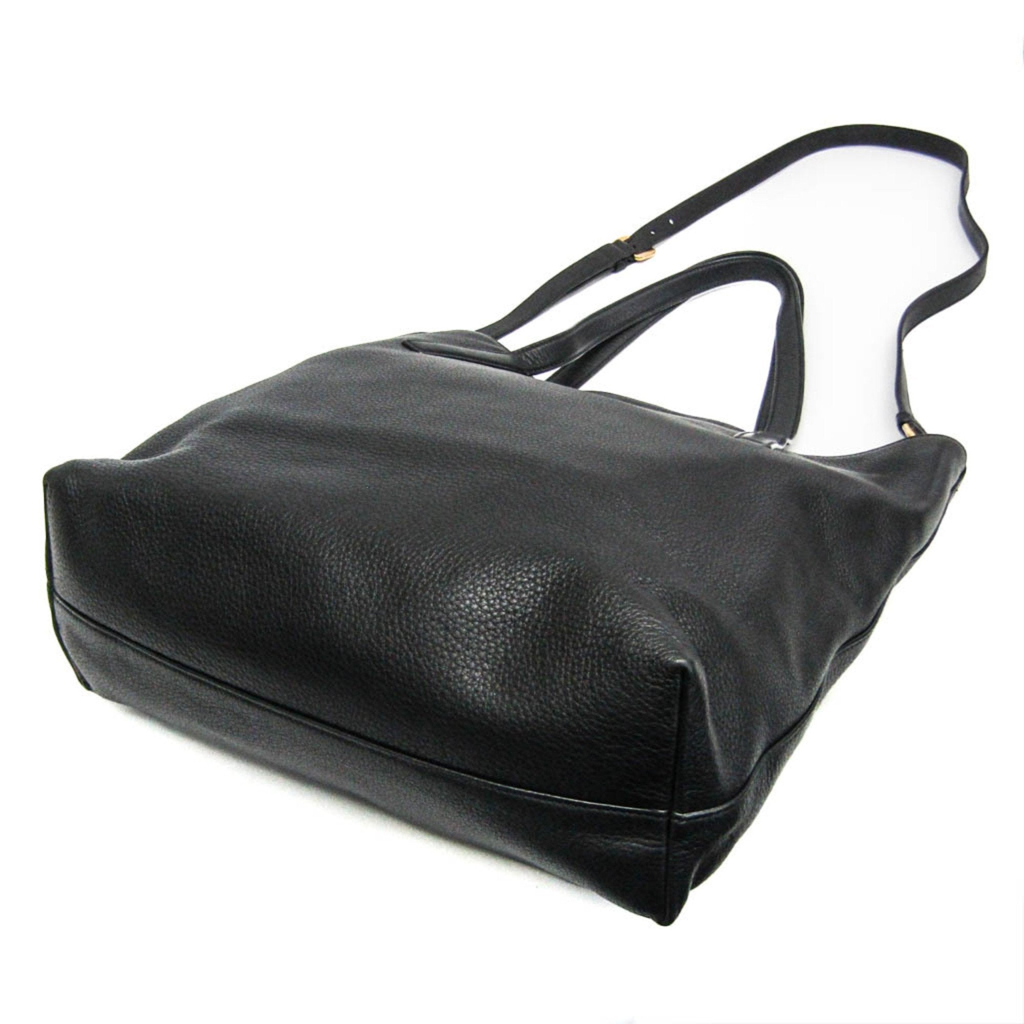 Prada Vitello Black Leather Shoulder Bag (Pre-Owned)