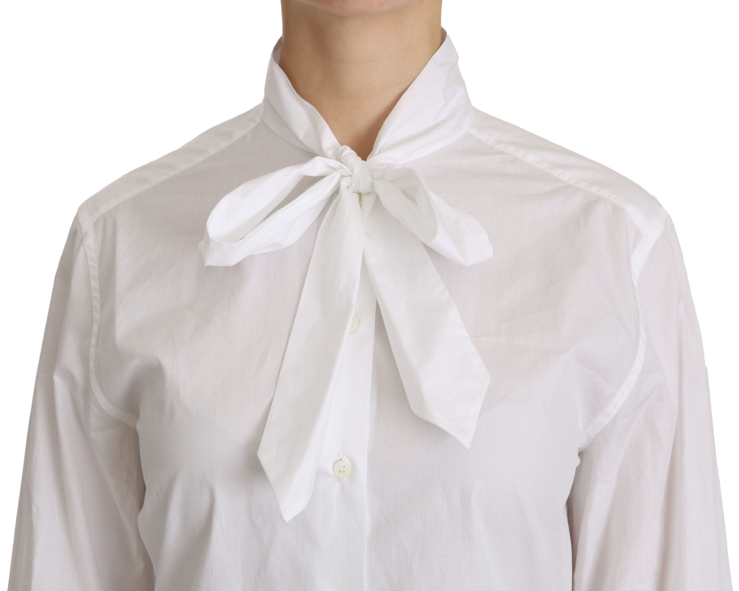 Dolce & Gabbana White Turtle Neck Long Sleeve Polo Women's Shirt