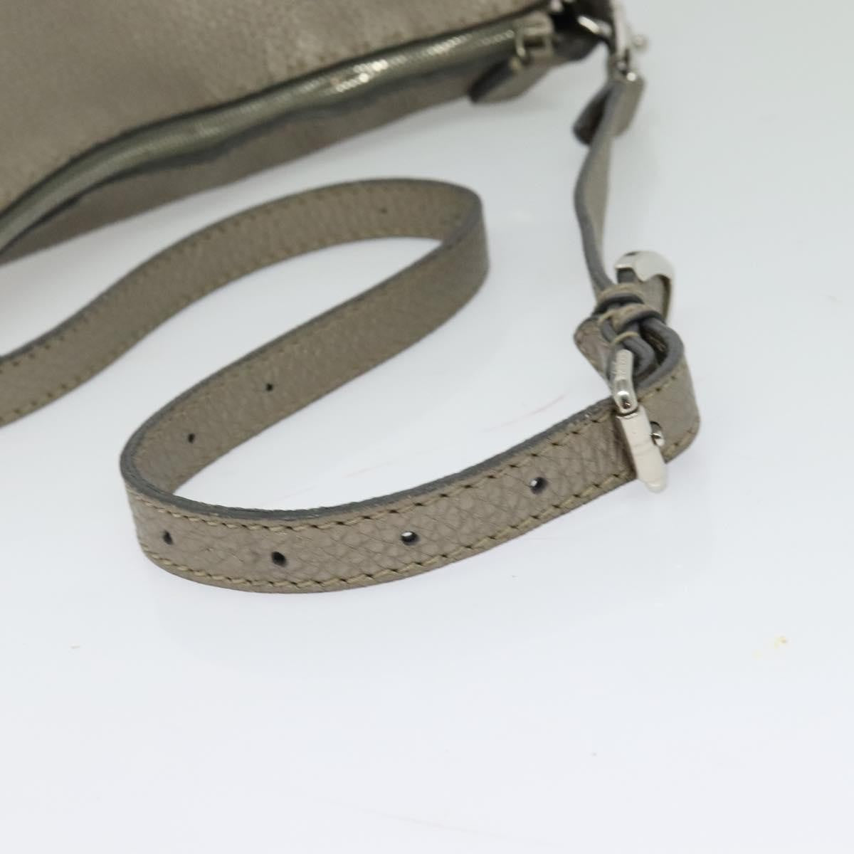 Fendi Selleria Leather Gray Leather Shoulder Bag Bag (Pre-Owned)