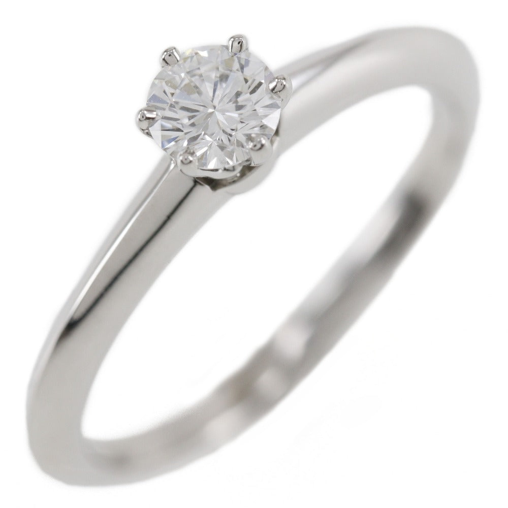 Tiffany & Co Solitaire Silver Platinum Ring Jewelry (Pre-Owned)
