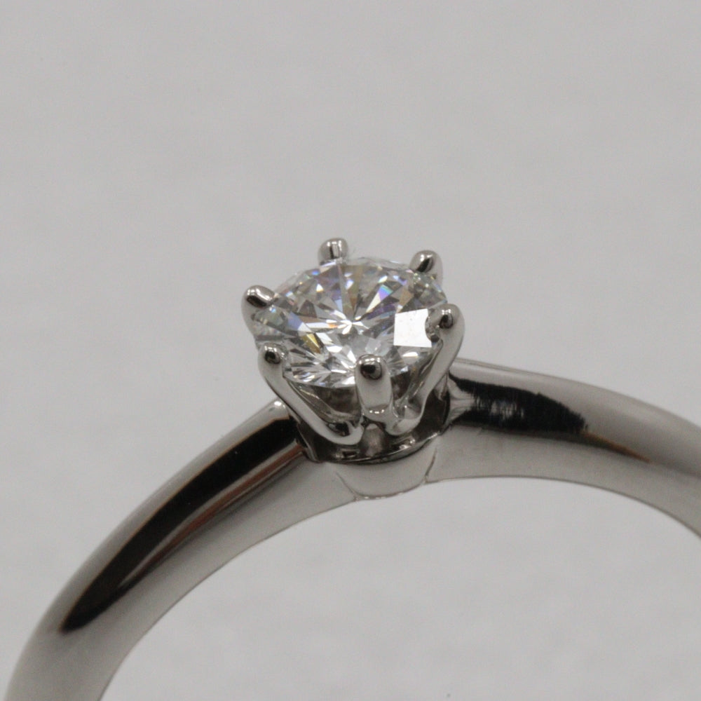 Tiffany & Co Solitaire Silver Platinum Ring Jewelry (Pre-Owned)