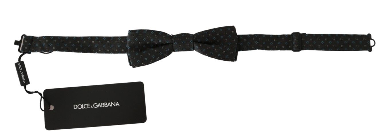 Dolce & Gabbana Gray Patterned Mens NeckMen's Papillon 100% Silk Bow Men's Tie