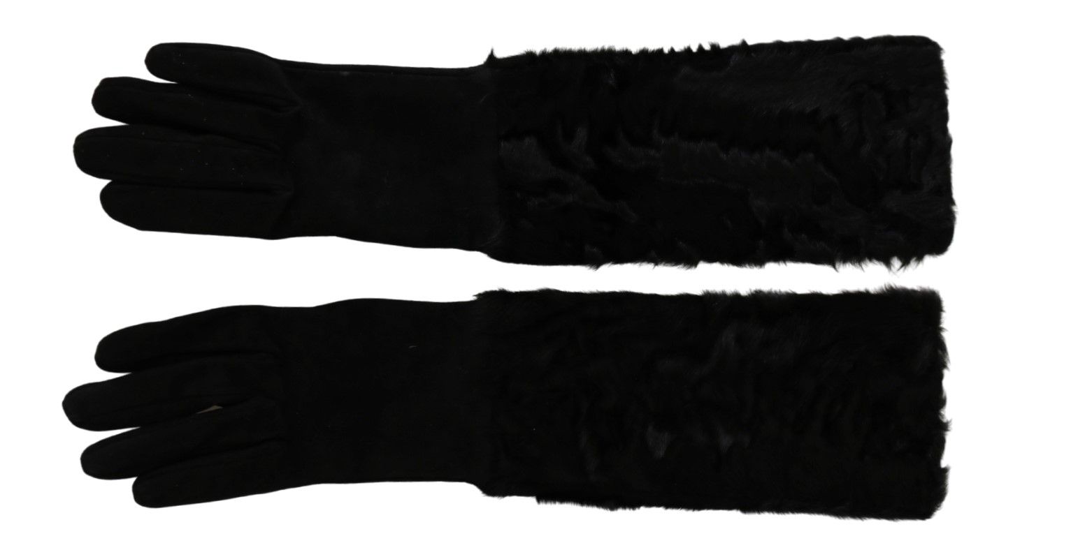 Dolce & Gabbana Elegant Elbow Length Suede Women's Gloves