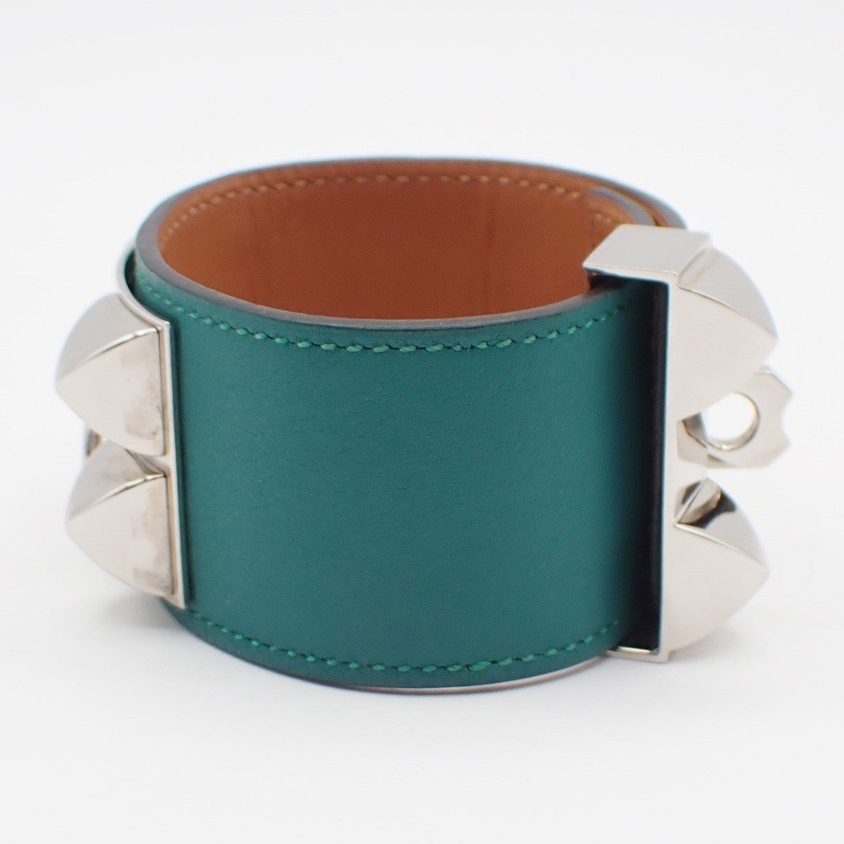 Hermes Collier De Chien Leather Green Leather Bracelet Jewelry (Pre-Owned)
