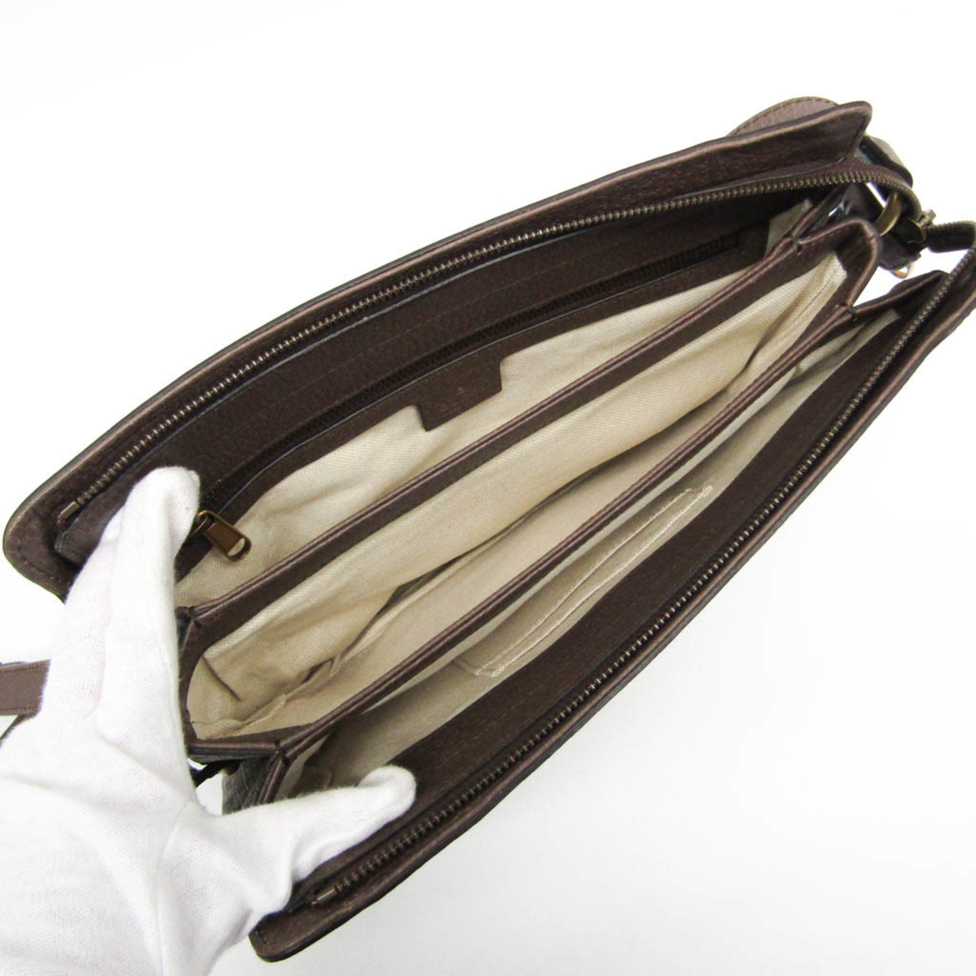 Gucci Soho Beige Canvas Shoulder Bag (Pre-Owned)