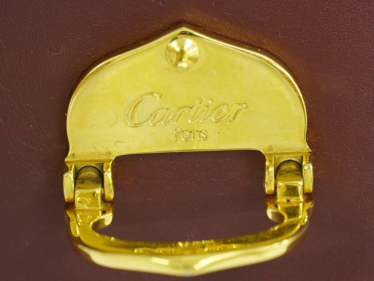 Cartier Must De Cartier Burgundy Leather Shoulder Bag (Pre-Owned)