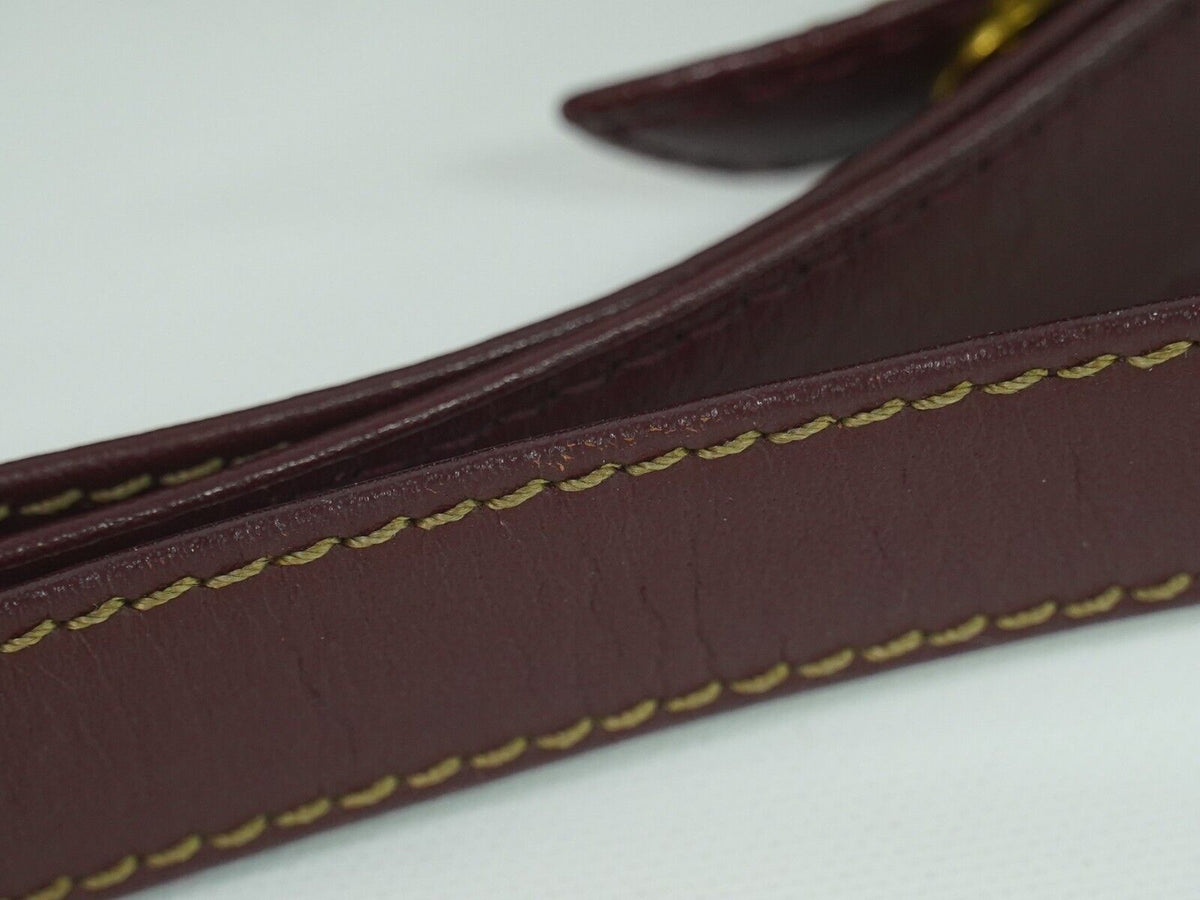 Cartier Must De Cartier Burgundy Leather Shoulder Bag (Pre-Owned)