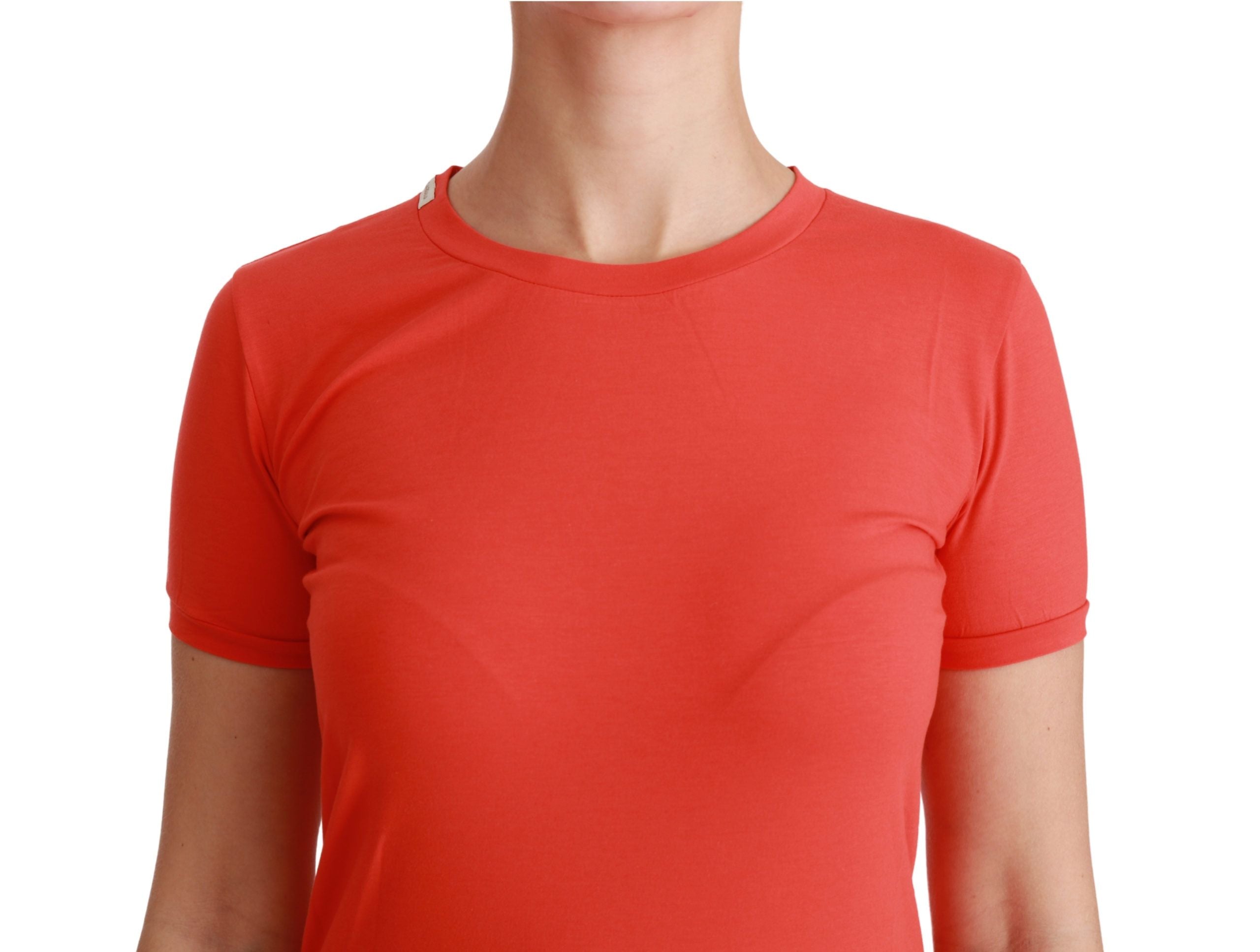 Dolce & Gabbana Red Crewneck Short Sleeve T-shirt Cotton Women's Top