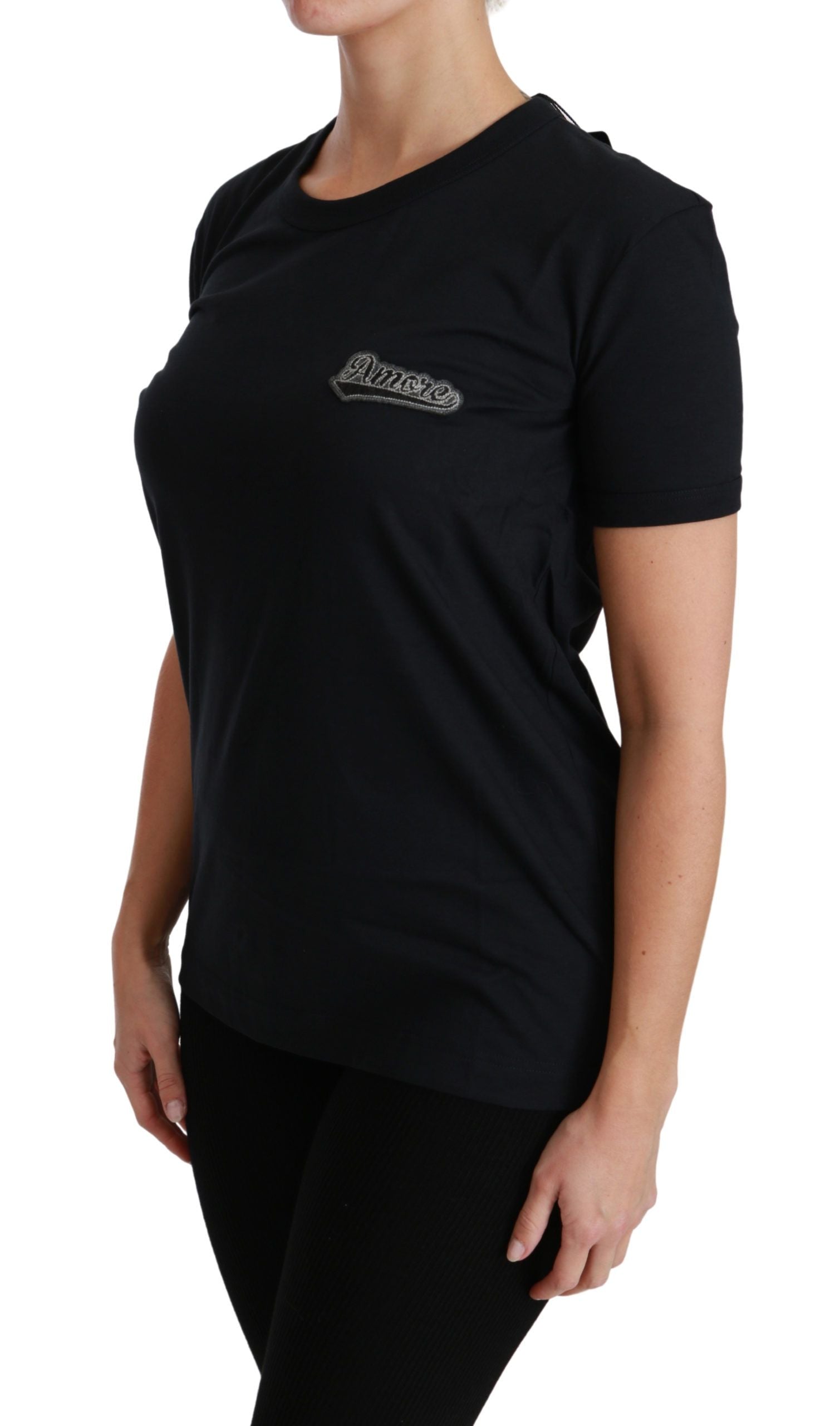 Dolce & Gabbana Elegant Crewneck Blue Amore Women's Tee