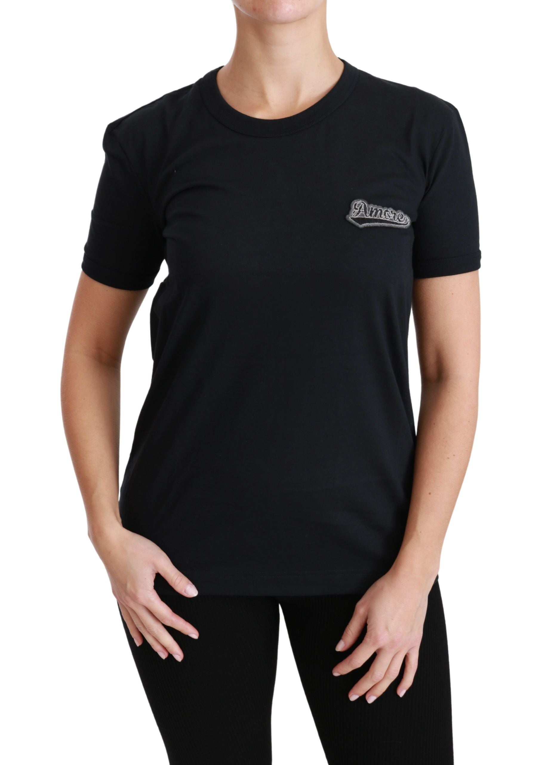 Dolce & Gabbana Elegant Crewneck Blue Amore Women's Tee