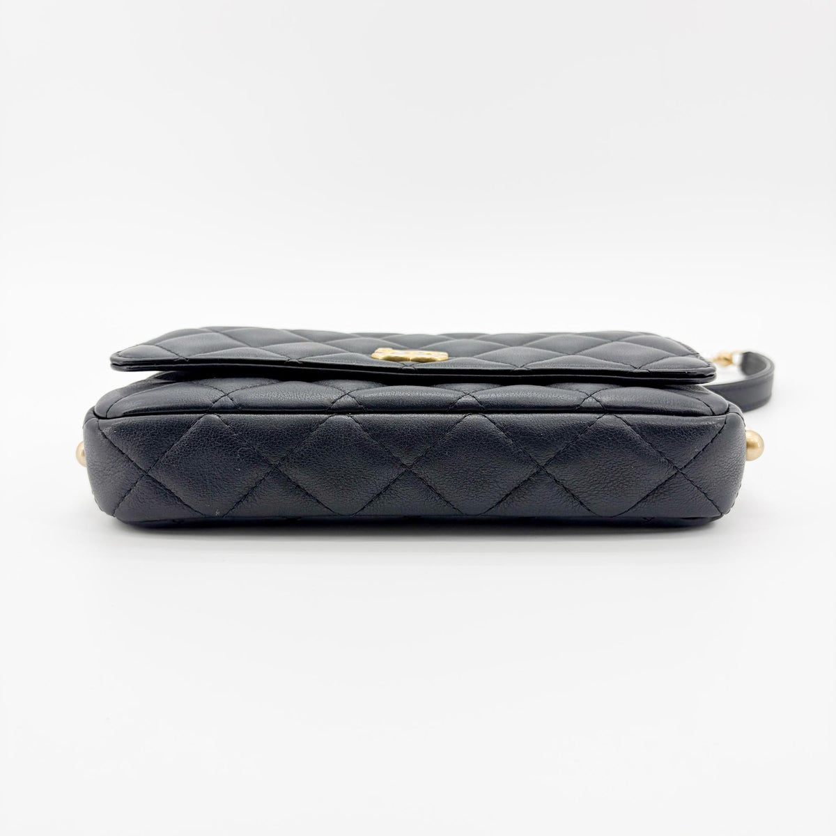 Chanel Cc Flap Clutch Quilted Lambskin Black Other Clutche & Pouche Bag (Pre-Owned)